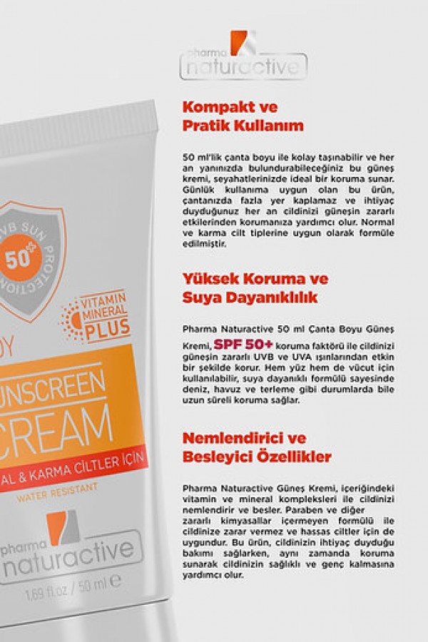 SPF50+ Normal ve Karma Ciltler İçin Anında Koruma Etkili Güneş Kremi SPF50+ Normal ve Karma Ciltler İçin Anında Koruma Etkili Güneş Kremi