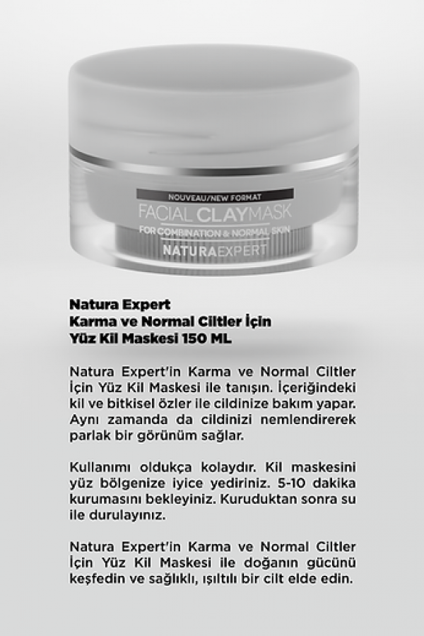 Facial Clay Mask For Combination & Normal Skins - Karma ve Normal Ciltler Facial Clay Mask For Combination & Normal Skins - Karma ve Normal Ciltler