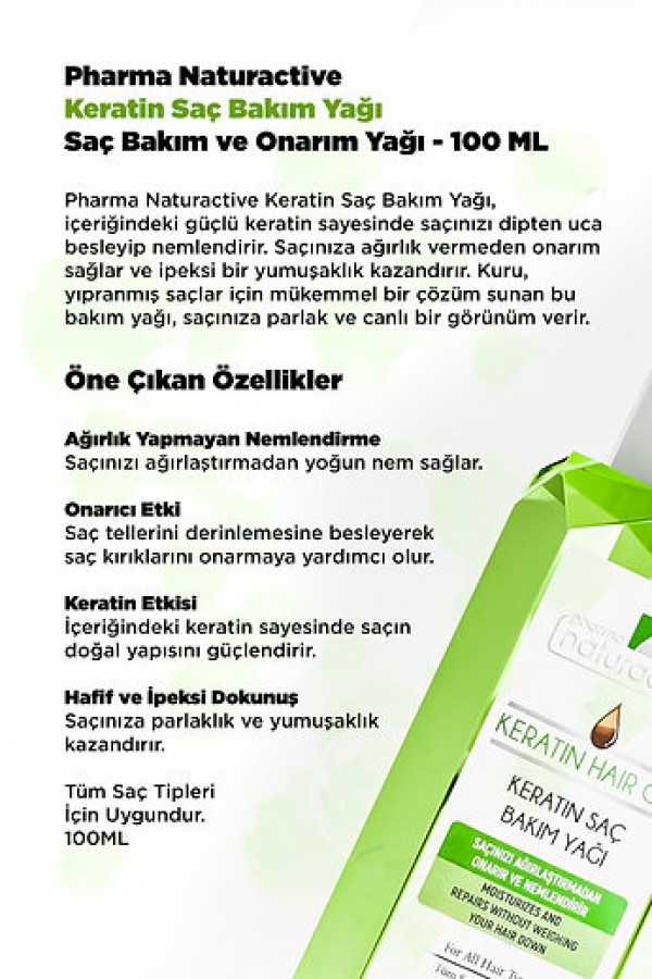 Pharma Naturactive Keratin Saç Bakım Yağı